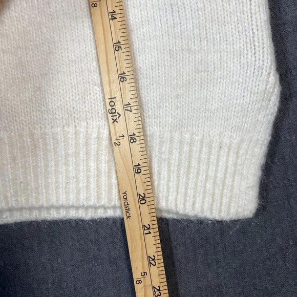 Abercrombie & Fitch Fair Isle Knit Sweater White/Red/Navy Wool Blend Womens XS - Picture 8 of 9